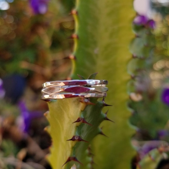 Textured Stackable Rings - Picture 3 of 4